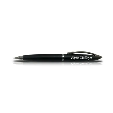 Name Engraved impressive black metal pen